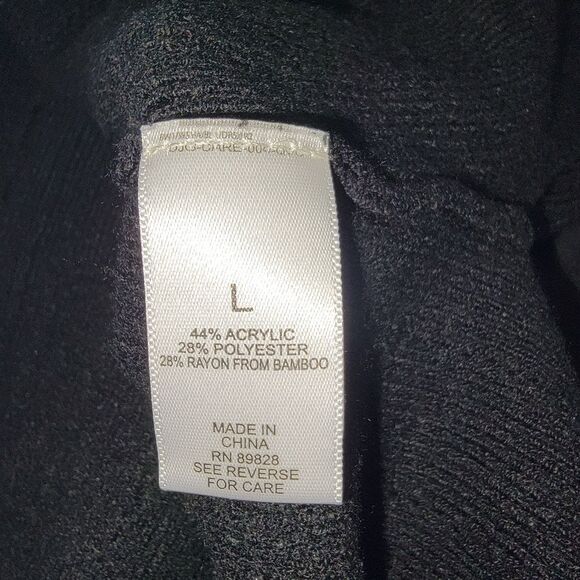 LOGO by Lori Goldstein Rayon Made Bamboo Blend Sweater Large - Picture 6 of 6